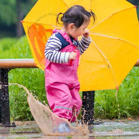 salopette pluie enfant rose