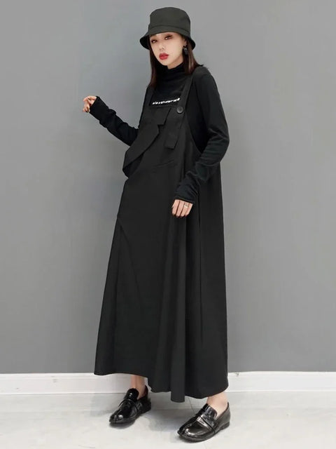 robe salopette chic noir