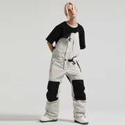 pantalon de ski salopette blanche pour femme