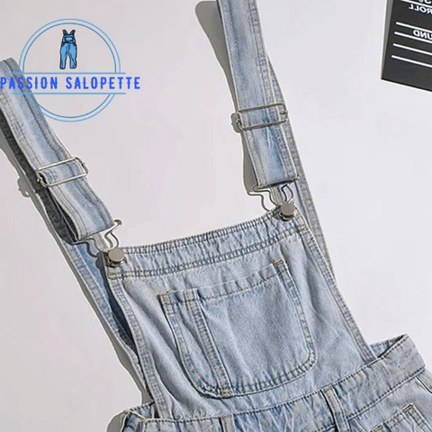 bretelles de la salopette short jean femme