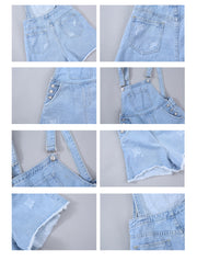 combishort salopette short femme jean