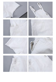 combishort salopette short femme blanc