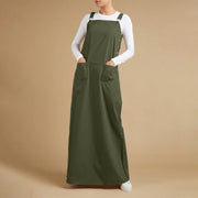 robe salopette longue vert