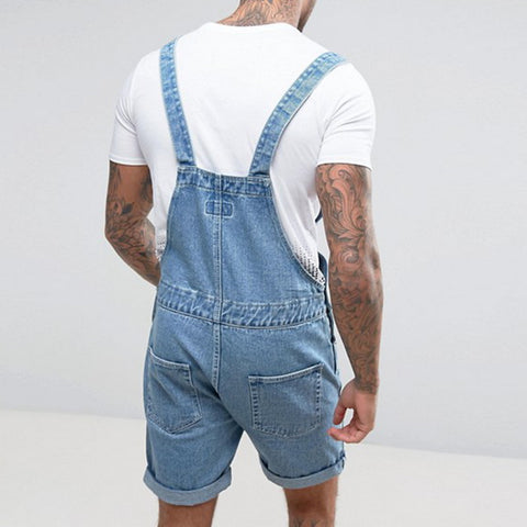 salopette courte en jean homme