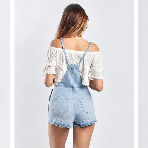 salopette bretelle femme courte jean