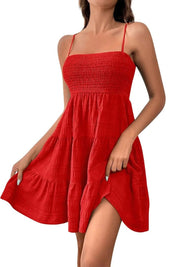 salopette jupe rouge d'été