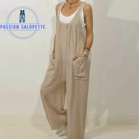 salopette lin beige