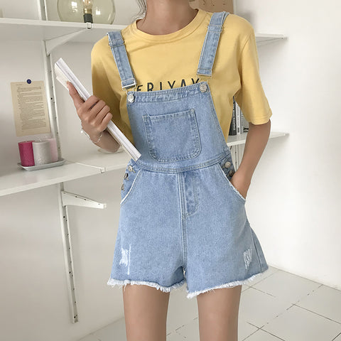 salopette short en jean femme